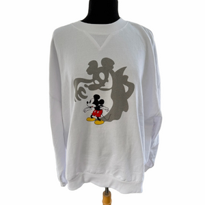 Disney Mickey & Friends Shadows Graphic Sweatshirt Size XXL Halloween White NEW